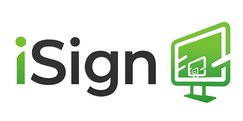 iSign logo - Infoskjermer og digital signage løsninger